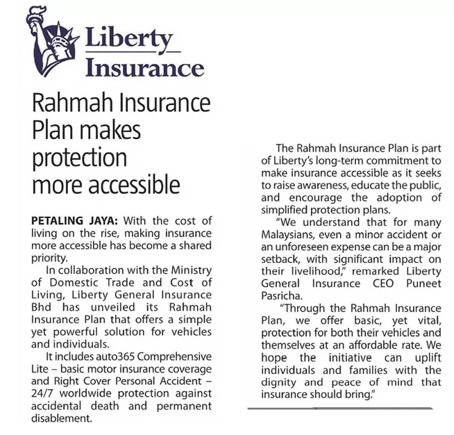 Rahmah Insurance Plan makes protection more accessible